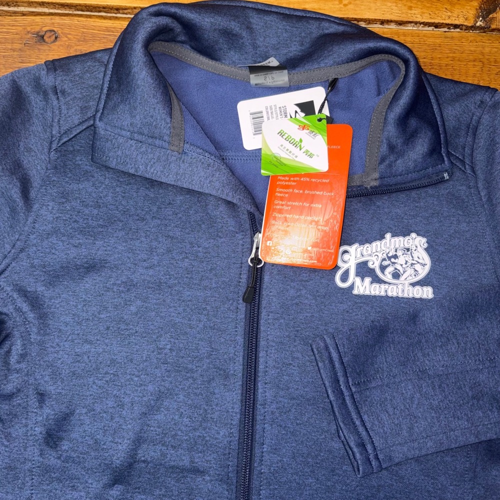 Grandmas Marathon 2023 Duluth MN Storm Creek Fleece Jacket Womens Small Blue NEW
